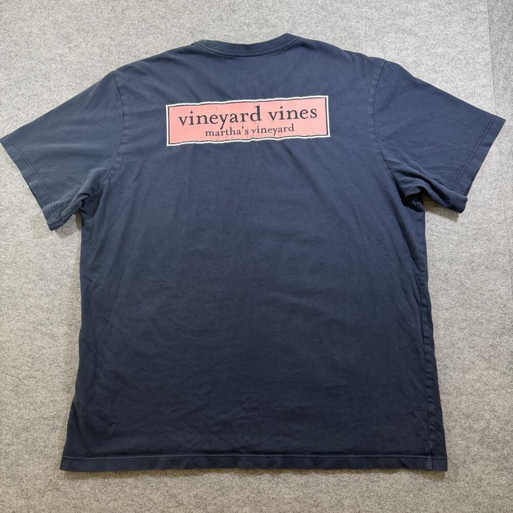Vineyard Vines Graphic Tee Mens L Navy Martha's Vineyard Pink Logo Preppy Casual